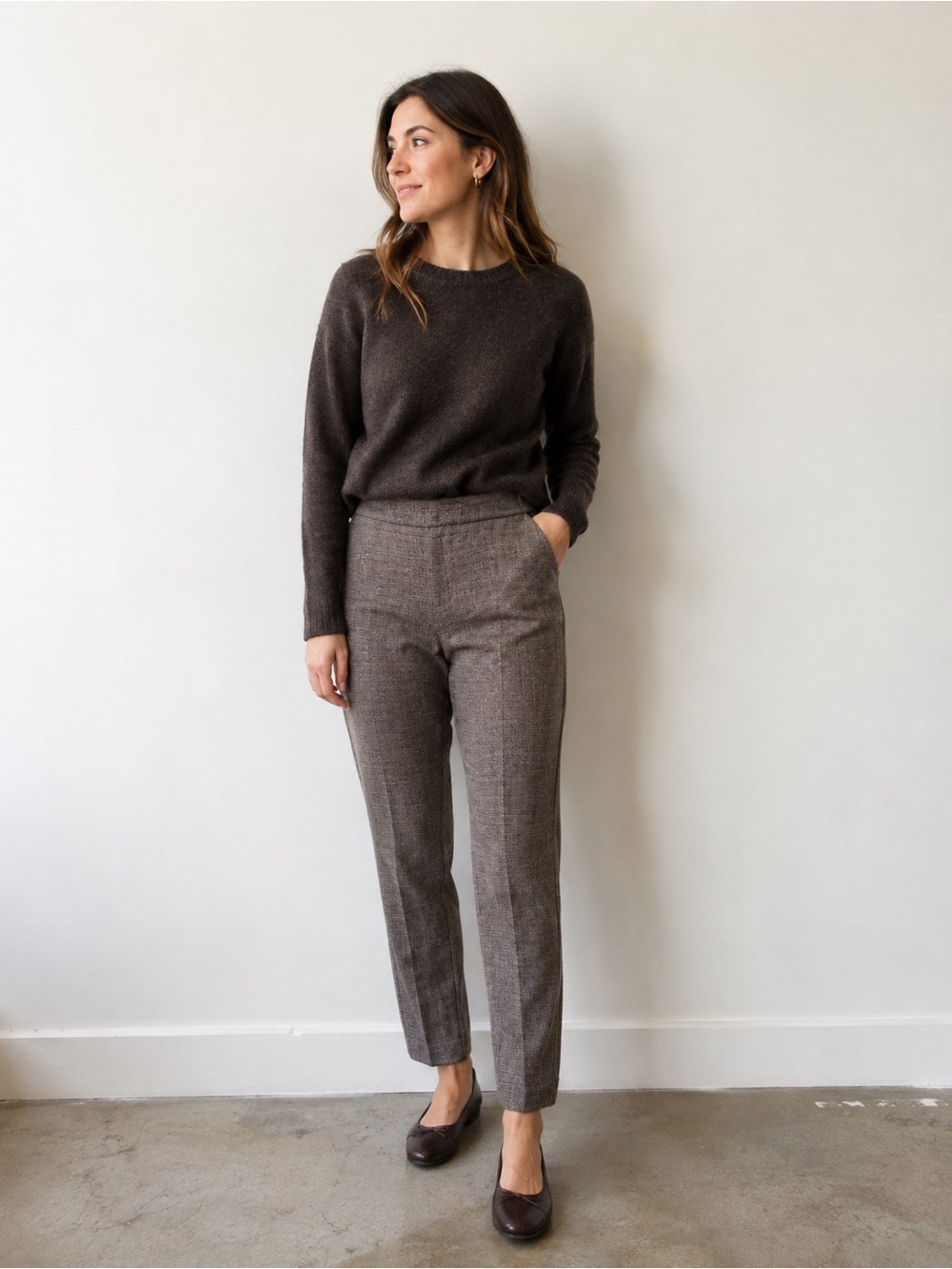 Talbots Italian Wool Blend Tapered Ankle Pants Tan Size 8 - Picture 1 of 9